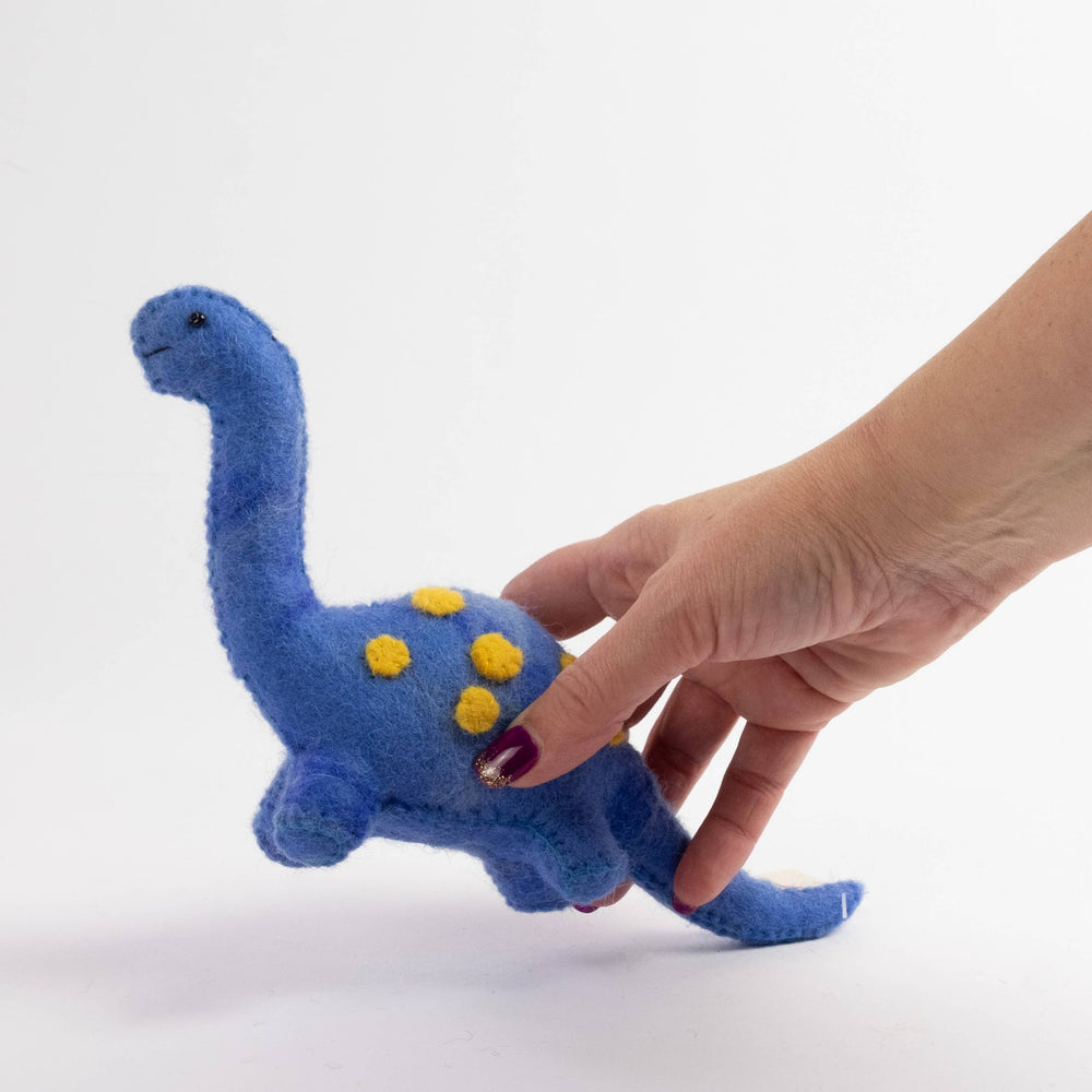 Blue Dinosaur — Hand-Felted Toy