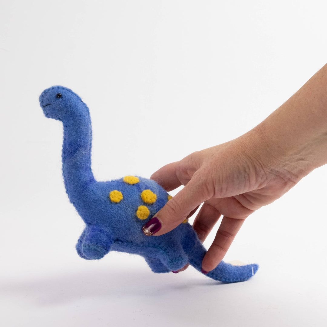 Blue Dinosaur — Hand-Felted Toy