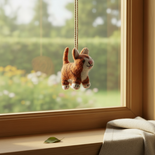 Handmade Felt Colin the Cat Hanging Decoration