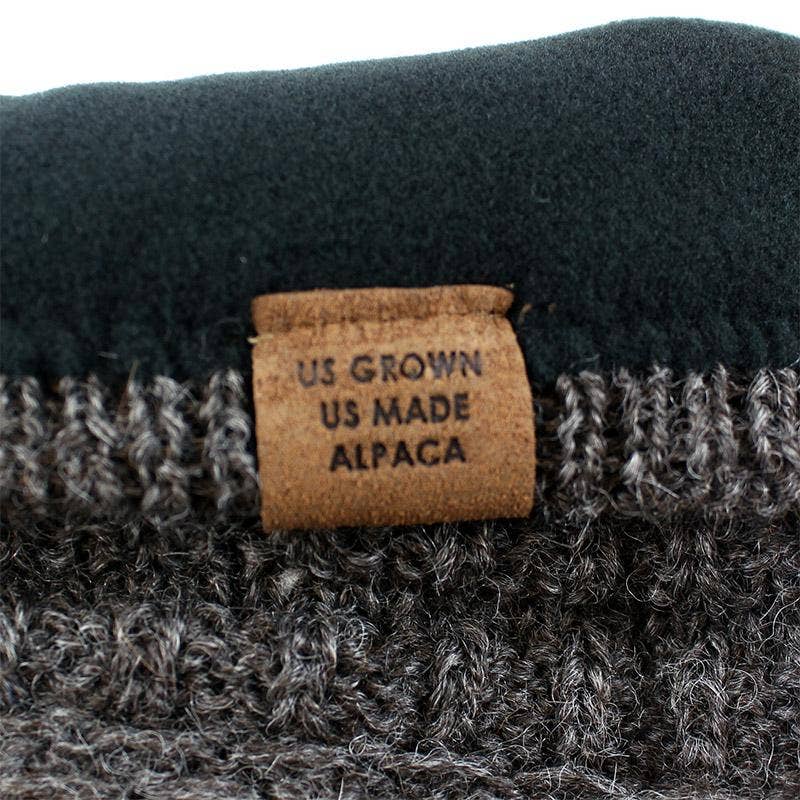 Textured alpaca slouch beanie, cable and rib knit — view 14