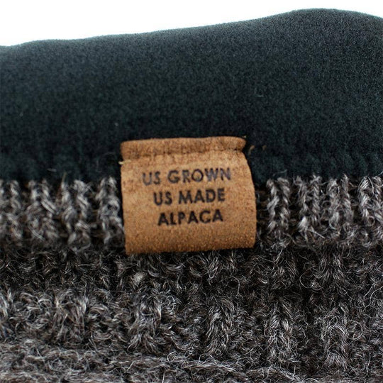 Textured alpaca slouch beanie, cable and rib knit — view 14