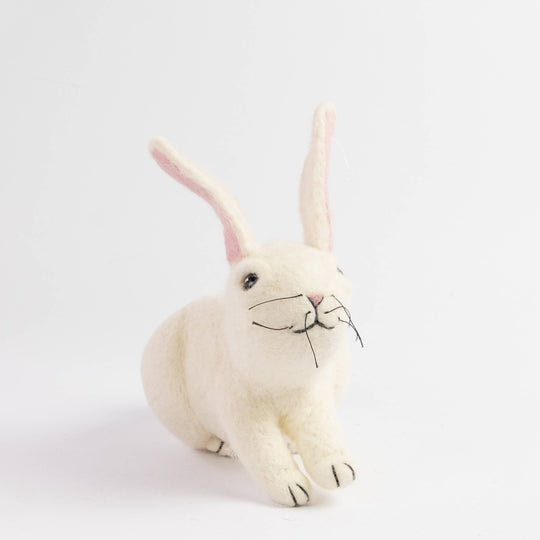 Whiskers the Wonder Bunny hand-felted wool toy, alternate view