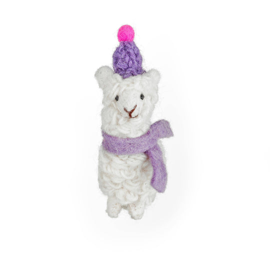 Handmade Felt Party Alpaca Keyring Decoration