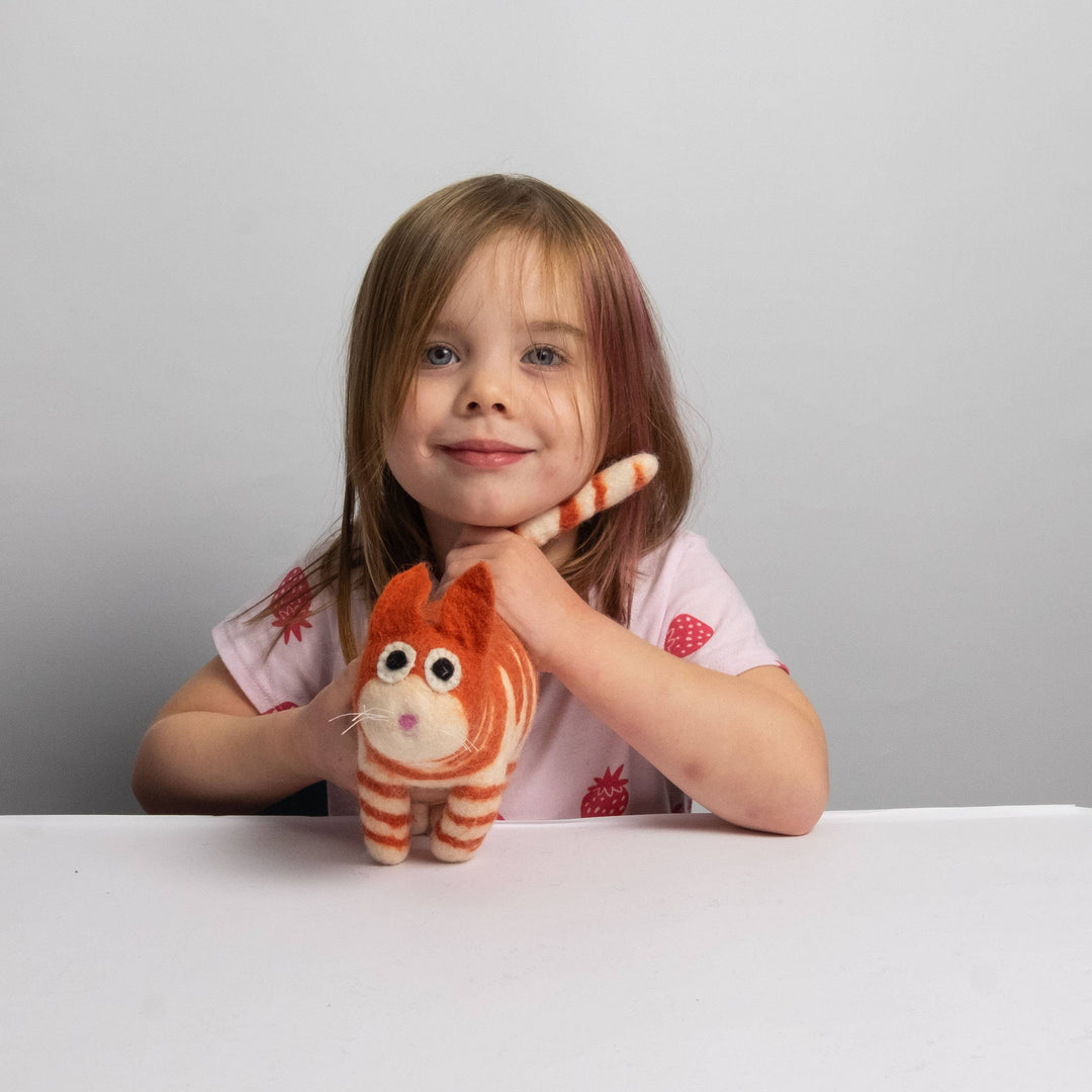 Marmalade the Orange Tabby — Hand-Felted Cat
