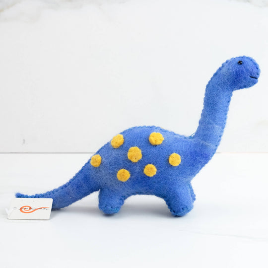 Blue Dinosaur — Hand-Felted Toy