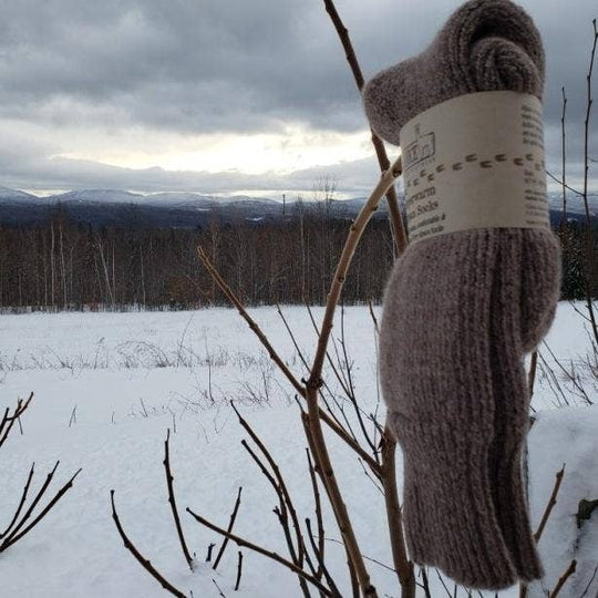 Superwarm heavyweight alpaca socks in cocoa brown — view 10