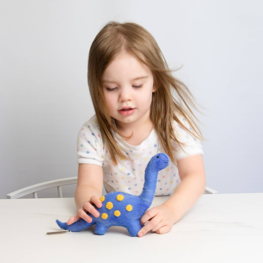 Blue Dinosaur — Hand-Felted Toy