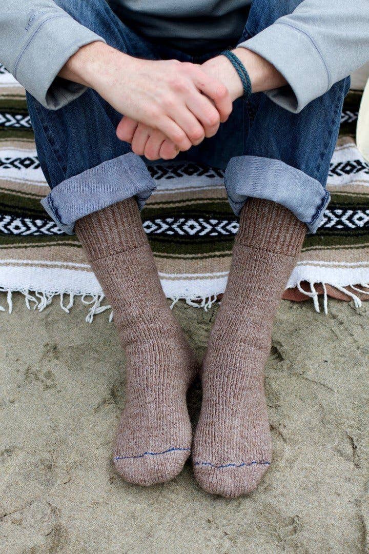 Superwarm heavyweight alpaca socks in cocoa brown — view 9