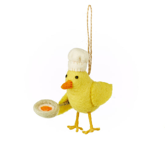 Handmade Felt Chick Norris Easter Hanging Decoration