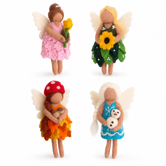Seasonal Fairy Angel Ornament — Hand-Felted | Choose Your Season
