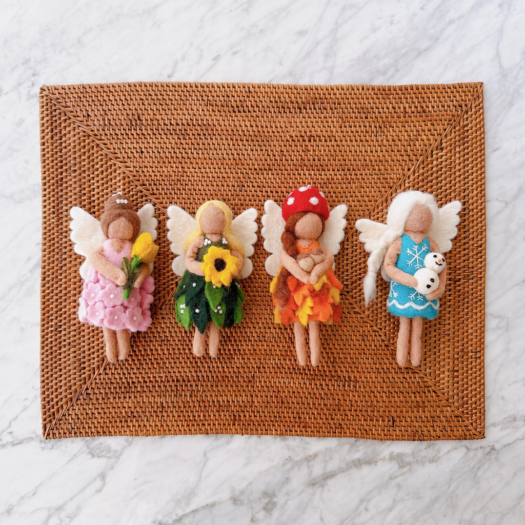 Seasonal Fairy Angel Ornament — Hand-Felted | Choose Your Season