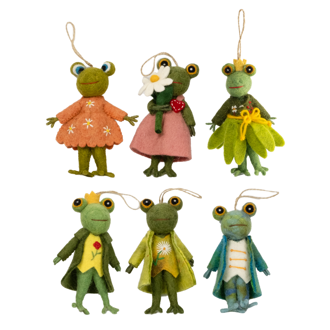 Dapper Frog Felt Ornament
