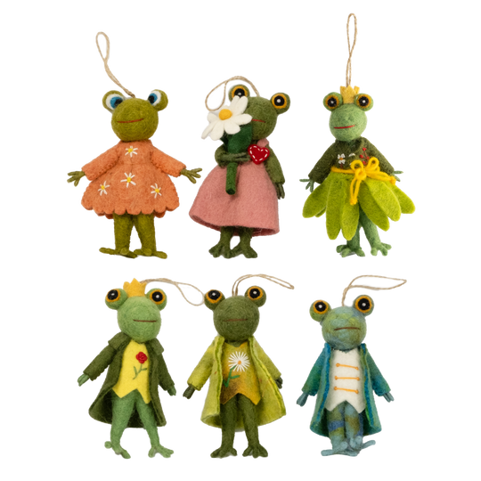 Dapper Frog Felt Ornament