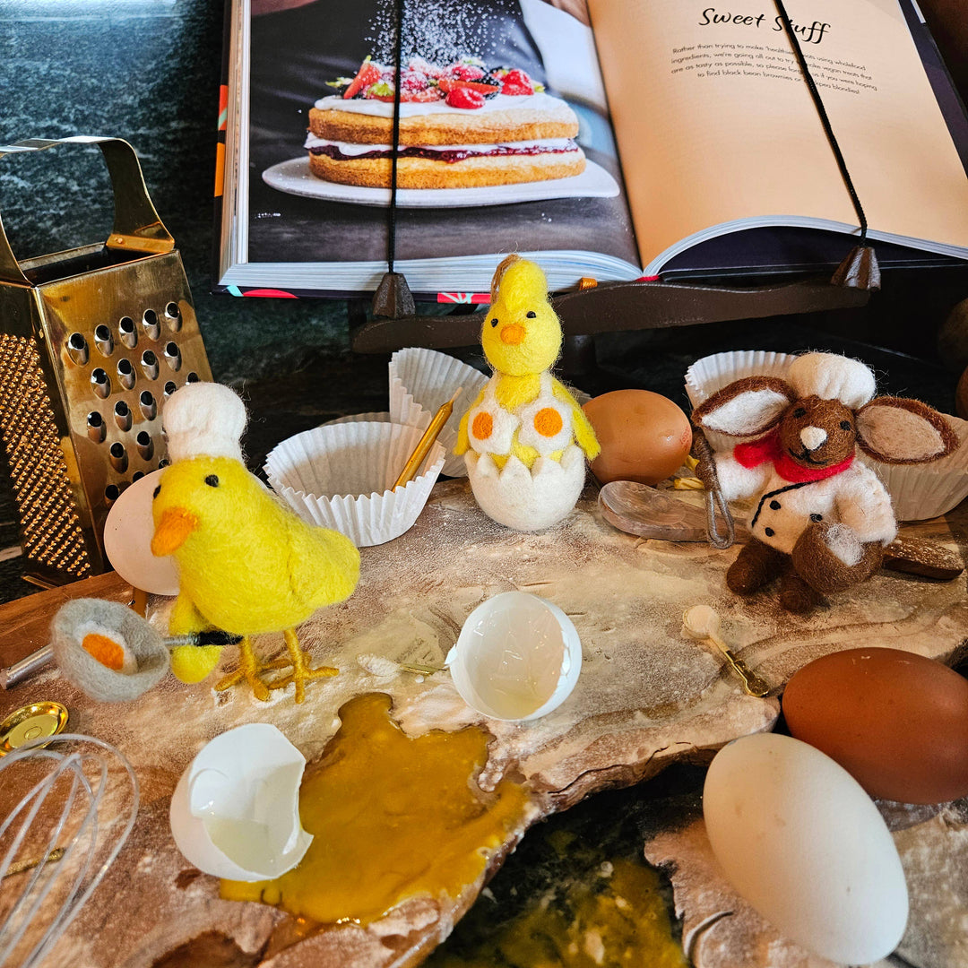 Handmade Felt Chick Norris Easter Hanging Decoration