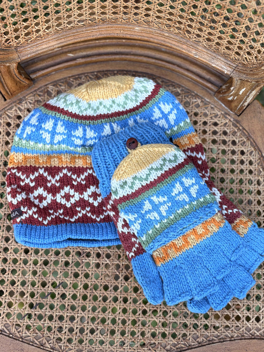 Harvest Sky hat shown with the matching mittens (sold separately)