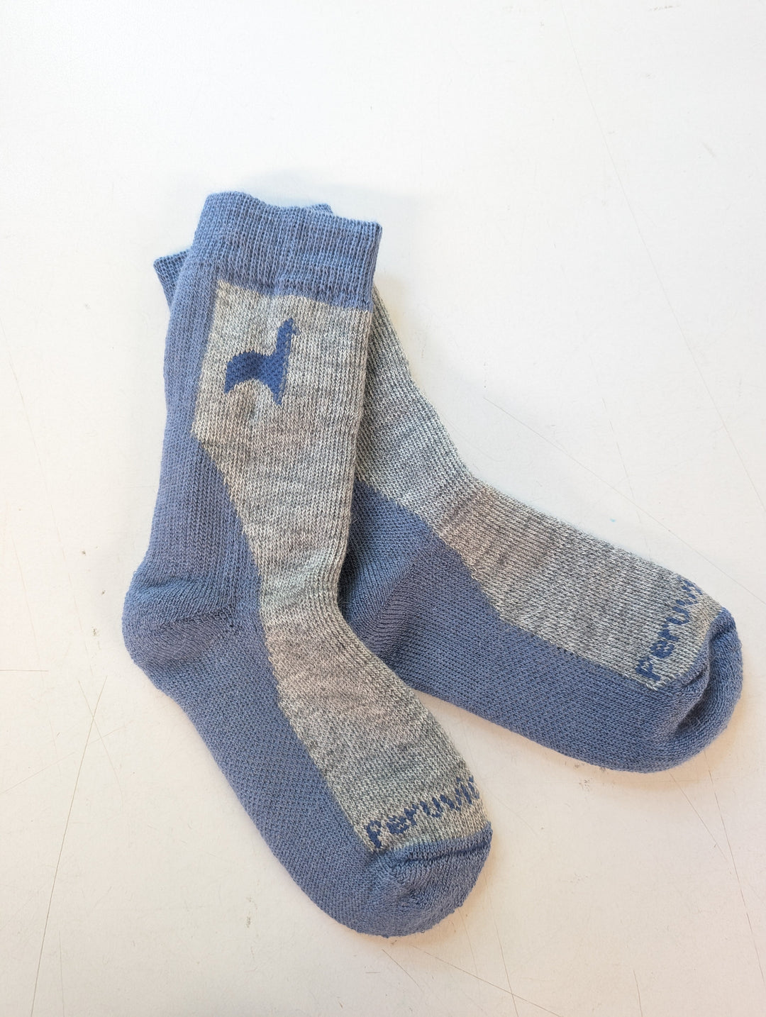 Hiker Jr kids' alpaca hiking socks in Sky Blue